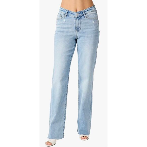 Judy Blue High Waist V Front Waistband Straight Fit Jeans 82483 - Picture 1 of 8
